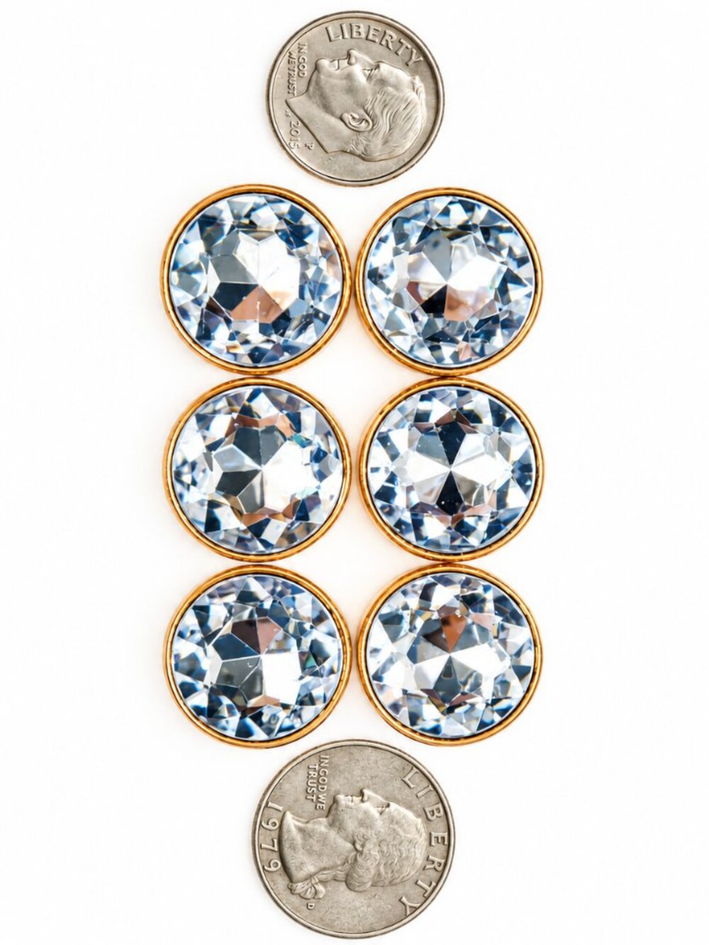 Crocs Jibbitz | Clear Crystal Circle Gem Charms | Set of 6 | NWOT